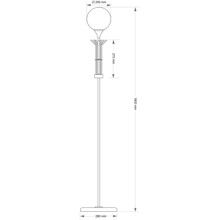 Designerska lampa podłogowa BARI z jednym białym mlecznym kloszem BAR-LS-1 - Kutek