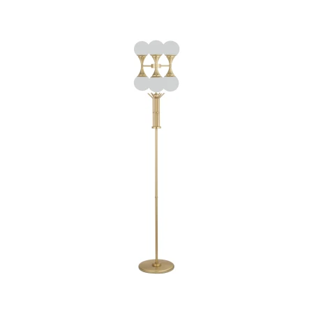 Designerska lampa podłogowa BARI z trzema białymi mlecznymi kloszami BAR-LS-3 - Kutek