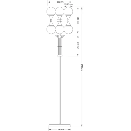 Designerska lampa podłogowa BARI z trzema białymi mlecznymi kloszami BAR-LS-3 - Kutek