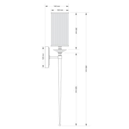 Kinkiet długi ekskluzywny designerski CAN-K-1()-ZOL/100 KUTEK - Kutek