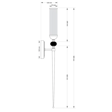 Kinkiet długi ekskluzywny designerski CANTU CAN-K-1(/1)T/70 - Kutek