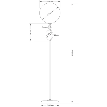 Lampa podłogowa do salonu biała kula Dimaro DIM-LS-1 - Kutek