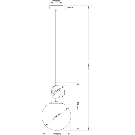 Lampa wisząca kulista 16 cm Dimaro DIM-ZW-1()160- Kutek
