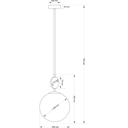 Lampa wisząca kulista 20 cm Dimaro DIM-ZW-1()200- Kutek