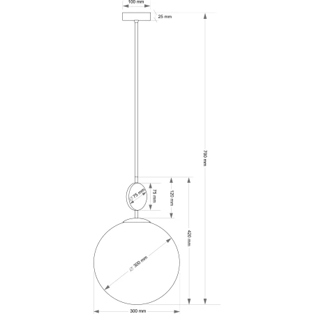 Lampa wisząca kulista 30 cm Dimaro DIM-ZW-1()300 - Kutek
