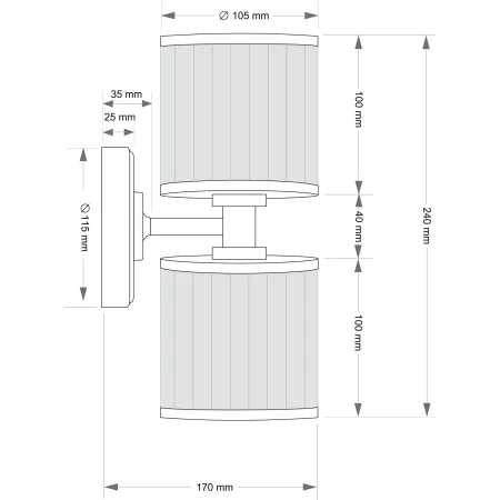 Kinkiet ERBA z designerskim kloszem ERB-K-2(/1)TT - Kutek