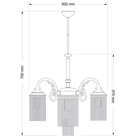 Żyrandol lampa klasyczna mosiężna FIORE FIO-ZW-3+1() - Kutek