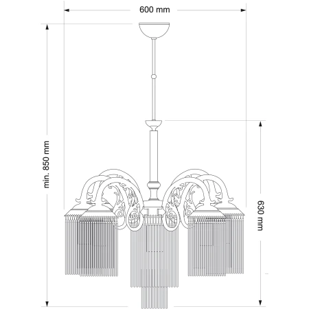 Żyrandol lampa klasyczna mosiężna FIORE FIO-ZW-6+1() - Kutek