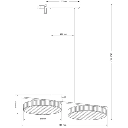 Lampa wisząca potrójna nad stół LAVONE stylowa LAV-ZWL-6(ZM)310 - Kutek