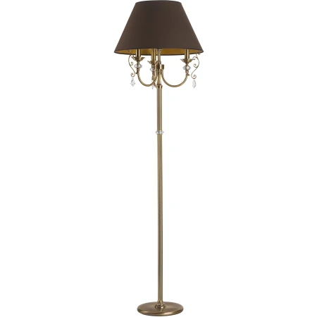 Lampa podłogowa klasyczna LUCA z kryształkiem i abażurem LUC-LS-3(/A) - Kutek