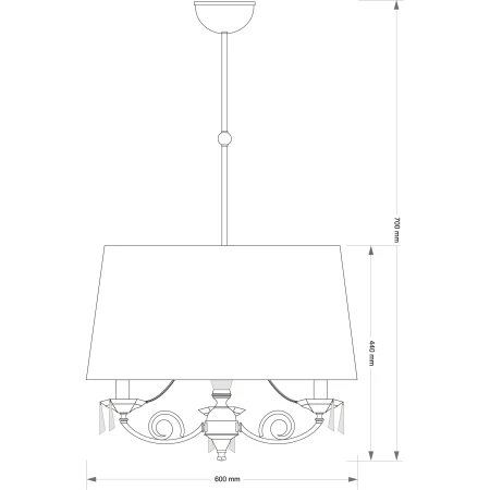 Elegancki żyrandol z dużym abażurem Monza MON-ZWD-3(/A)  - Kutek
