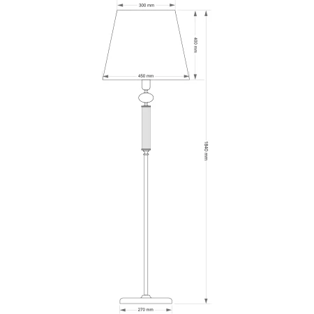 Lampa podłogowa ROSSANO z szklany detalem i abażurem ROS-LS-1(/A) - Kutek