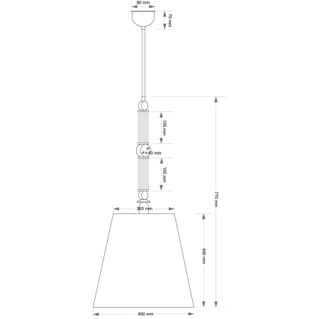 Lampa wisząca TAMARA z abażurem TAM-ZWD-1(/A) - Kutek