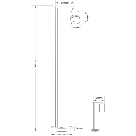 Lampa podłogowa VESTO z regulowanym reflektorem VES-LS-1()P - Kutek