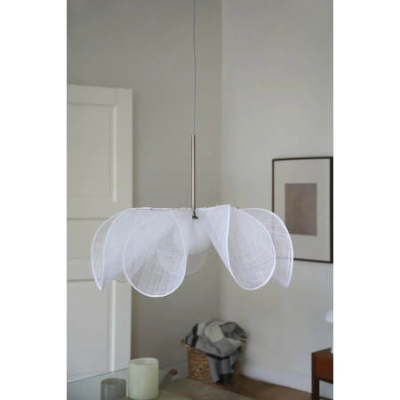 Lampa wisząca STYRKA 1L 75cm Satin Nickel/White  108818 - Markslojd