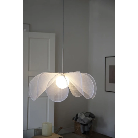 Lampa wisząca STYRKA 1L 75cm Satin Nickel/White  108818 - Markslojd
