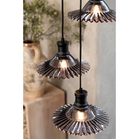 Lampa wisząca NOVIA 3L Black/Smoke 108853 - Markslojd