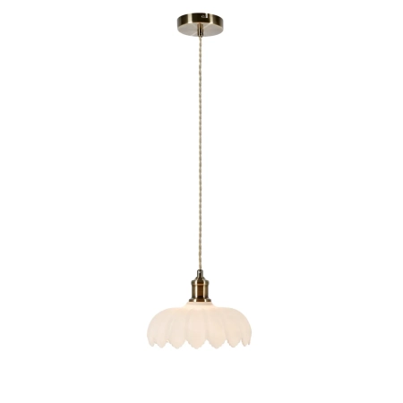 Lampa wisząca KURAGE 1L Antique Brass/White 108857 - Markslojd