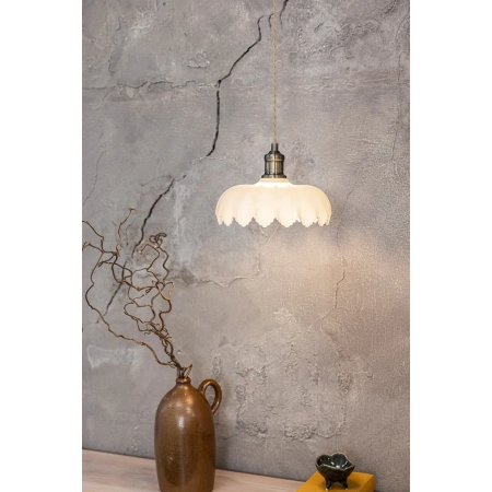 Lampa wisząca KURAGE 1L Antique Brass/White 108857 - Markslojd