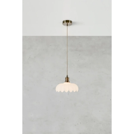 Lampa wisząca KURAGE 1L Antique Brass/White 108857 - Markslojd