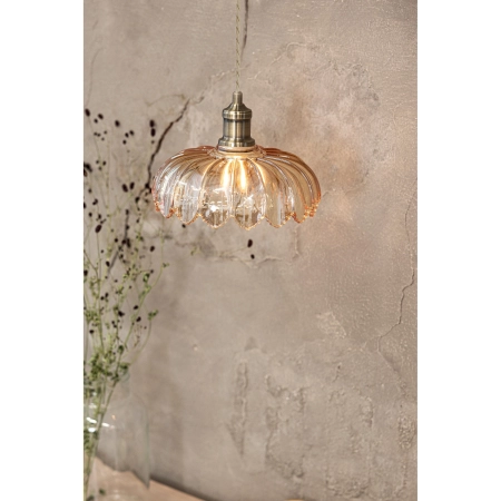 Lampa wisząca KURAGE 1L Antique Brass/Amber 108858 - Markslojd