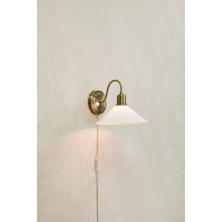 Kinkiet VELA 1L Antique Brass/ Shiny White 108865 - Markslojd