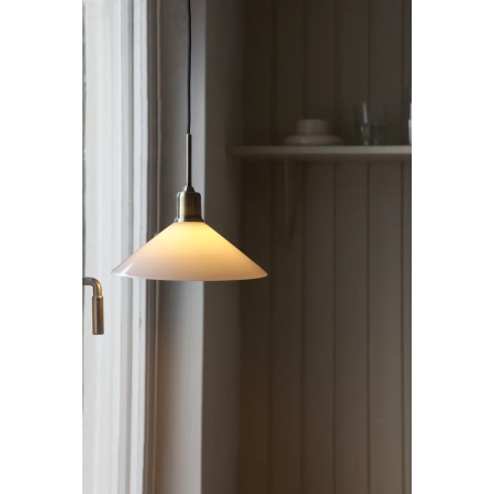 Lampa wisząca VELA 1L Antique Brass/ Shiny White 108867 - Markslojd