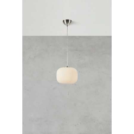 Lampa wisząca SOBER 1L White/Satin Nickel 109008 - Markslojd