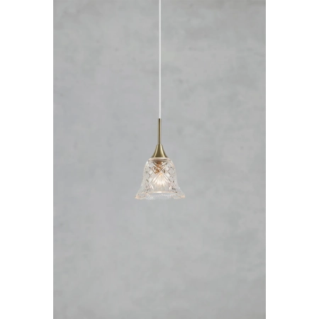 Lampa wisząca LUNA 1L Clear/Antique Brass 109011 - Markslojd
