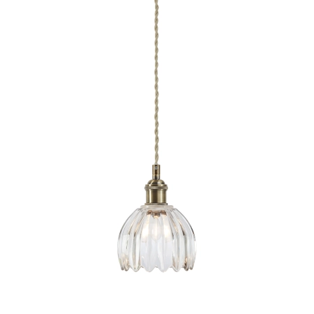 Lampa wisząca GOTA 1L Antique Brass/ Clear 109136 - Markslojd