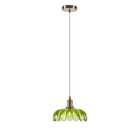 Lampa wisząca KURAGE 1L Antique Brass/Green 109177 - Markslojd