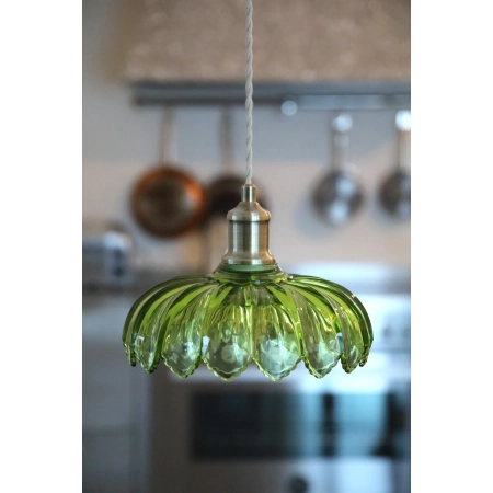Lampa wisząca KURAGE 1L Antique Brass/Green 109177 - Markslojd