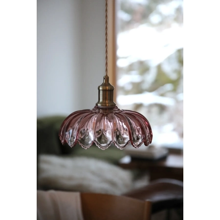 Lampa wisząca KURAGE 1L Antique Brass/Pink 109178 - Markslojd