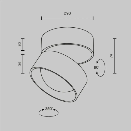 Lampa sufitowa Lens C220CL-12W3K-B - Maytoni