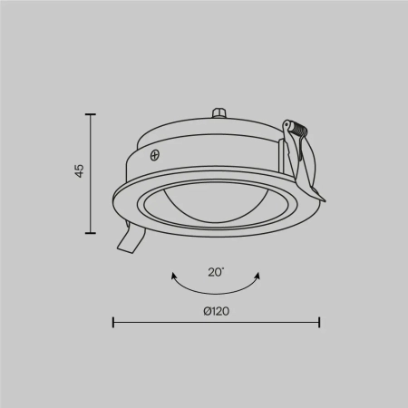 Lampa wbudowana Lens DL105-12W3K-B - Maytoni