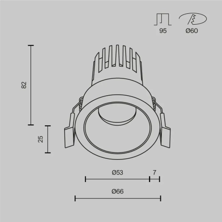 Lampa wbudowana Dip DL115-10W-3K-B - Maytoni