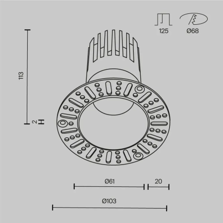 Lampa wbudowana Dip DL122-15W-2.7K-W - Maytoni