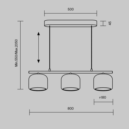 Lampa wisząca Spirito MOD286PL-L12BK - Maytoni