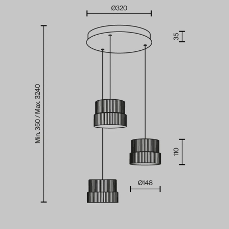 Lampa wisząca Scala MOD496PL-L33BZK - Maytoni