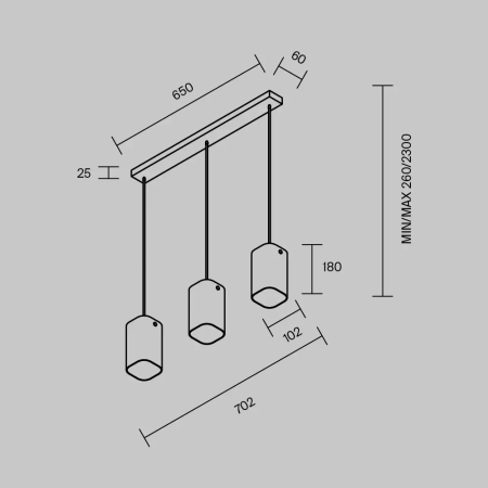 Lampa wisząca Maris MOD499PL-03B - Maytoni
