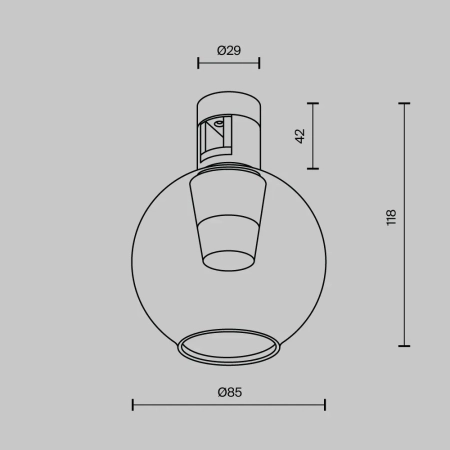 Oprawa szynoprzewodowa Bubble TR148-1-3W3K-B-DE - Maytoni