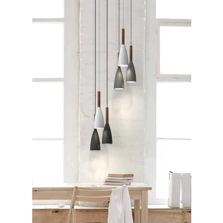 Lampa skandynawska wisząca drewniana biały klosz PURE 78283001 - Design For The People