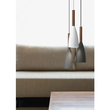 Lampa skandynawska wisząca brązowa czarny klosz PURE 78283003 - Design For The People