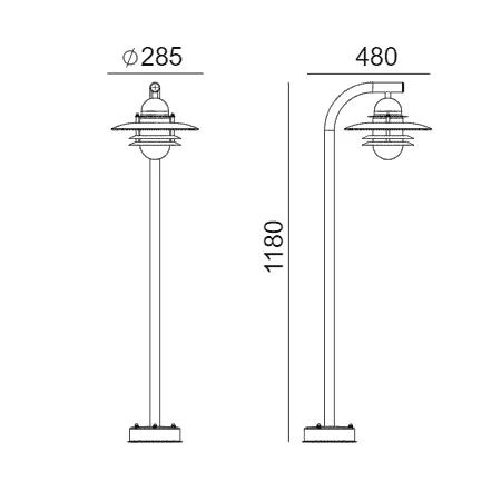 Lampa stojąca ogrodowa OSLO 245B - Norlys