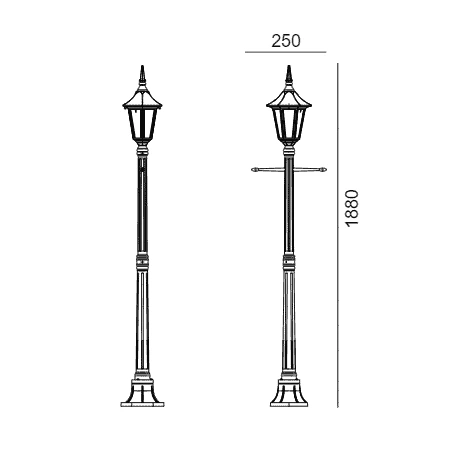 Latarnia klasyczna ogrodowa MILANO 401W - Norlys