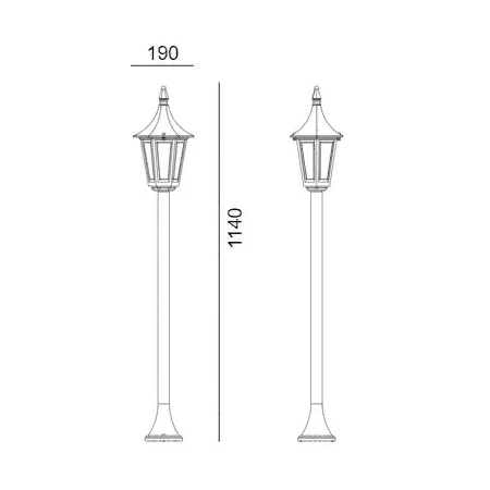 Lampa stojąca ogrodowa klasyczna RIMINI 404B - Norlys