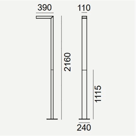 Latarnia dwusegmentowa ASKER LED 12W 3000K 216cm ściemnialna 1360 – Norlys