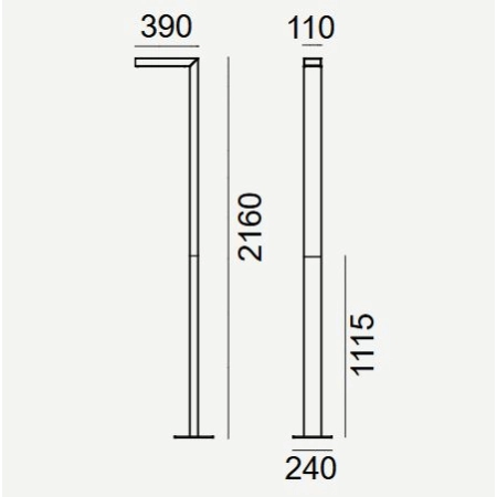 Latarnia dwusegmentowa ASKER LED 8W 3000K 216cm IESNA typ V 1361 – Norlys