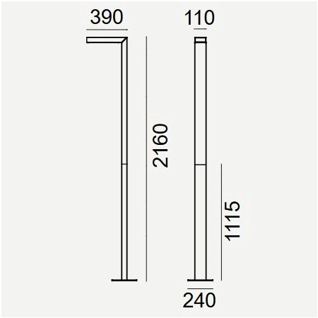 Latarnia dwusegmentowa ASKER LED 8,5W 3000K 216cm DALI2/NightDim IESNA typ V 1362 – Norlys