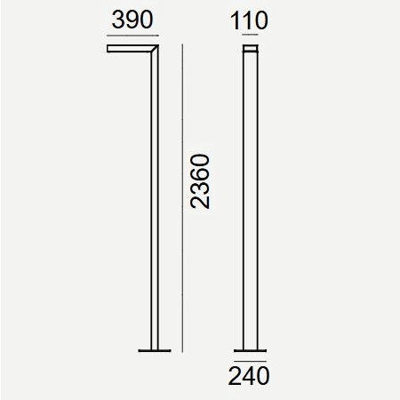 Latarnia jednosegmentowa ASKER LED 8,5W 3000K 236cm DALI2/NightDim IESNA typ V 1365 – Norlys
